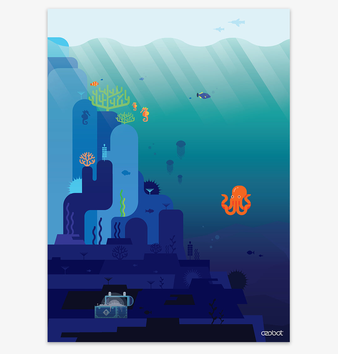 Ozobot Ocean Explorer Challenge Mat - low prep STEM activities for classrooms