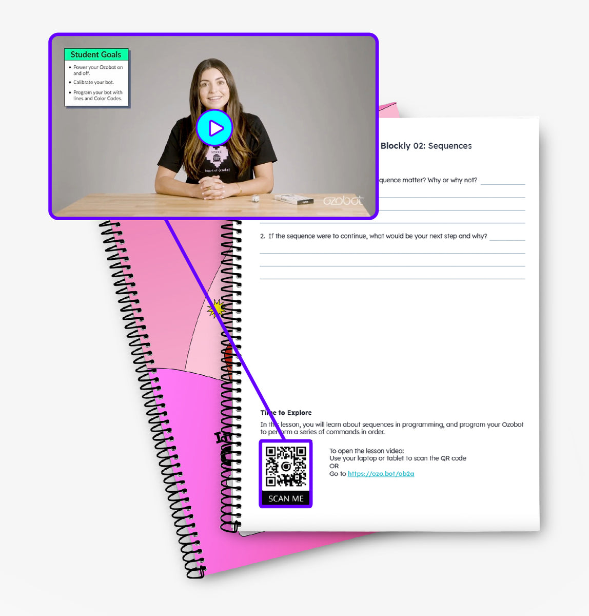 Ozobot Introduction to Color Codes Curriculum Student Portfolios sold in 12 pack - perfect for classroom STEM education