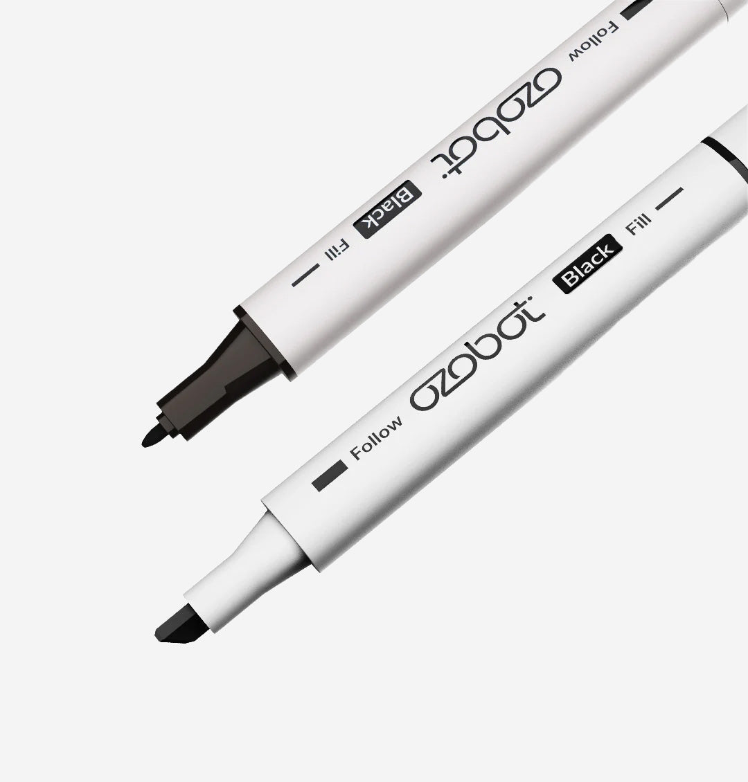 Black Dual-Tip Washable Color Code Markers by Ozobot