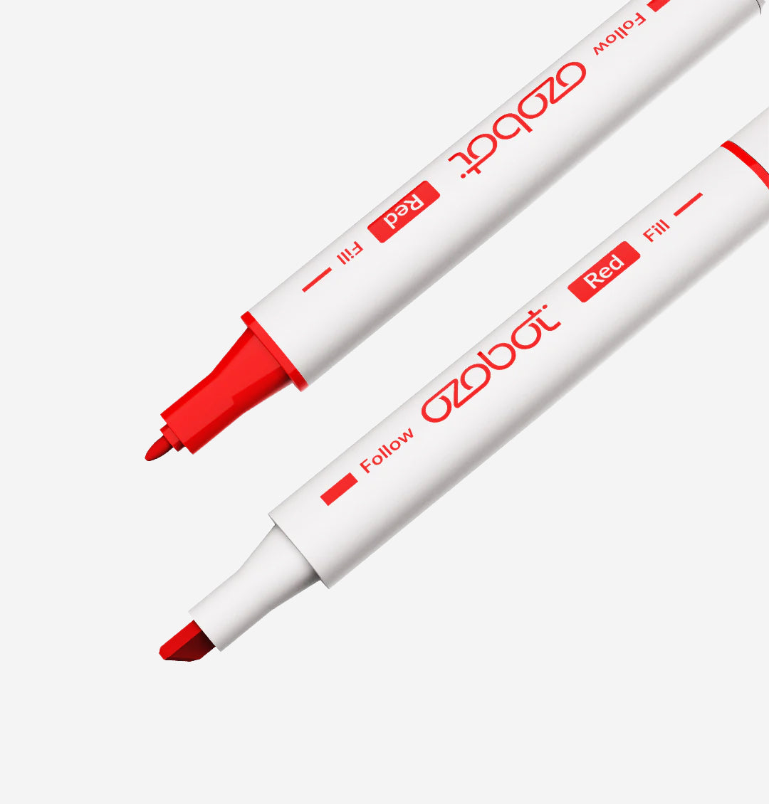Red Dual Tip Washable Color Code Markers for STEAM education by Ozobot - best coding accessories for kids