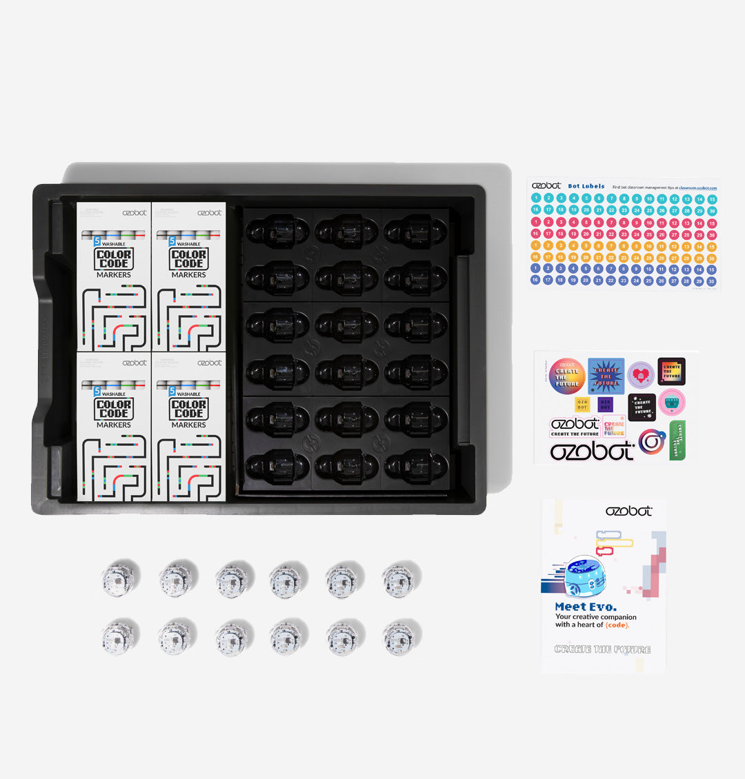 Ozobot Evo Classroom Kit with 12 Evo Robots for group learning