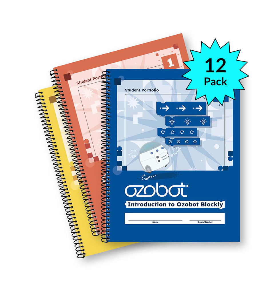 Introduction to Ozobot Blockly Curriculum: Student Portfolios (12 Pack