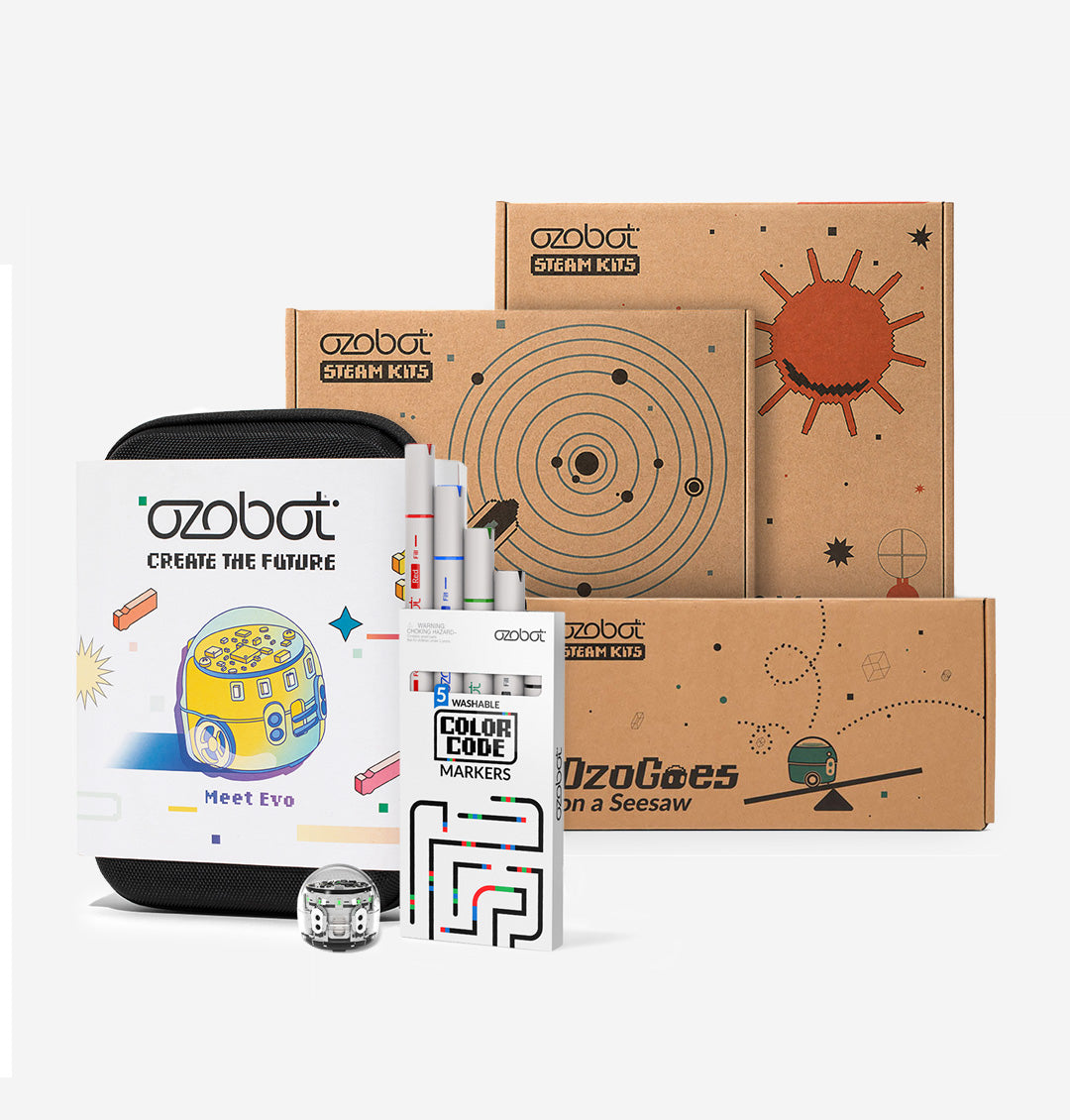 Ozobot Homeschool Coding Kit - interactive STEM robotics sets for kids learning at home