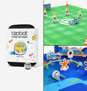 Ozobot Homeschool Coding Kits with Evo Entry Kit, Soccer and Ocean Explorer Challenge Mats - interactive learning with robotics