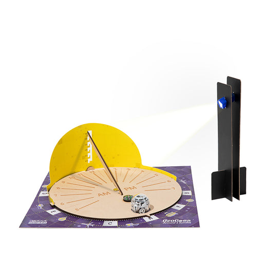 Ozogoes around a sundial steam learning kit by Ozobot
