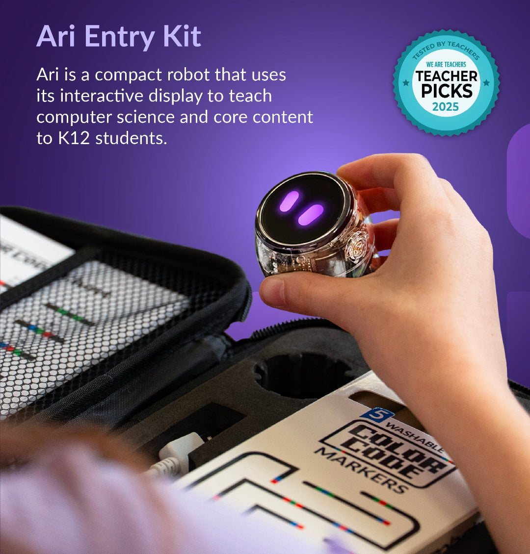 Hands-on coding with Ozobot Ari using touchscreen for classrooms