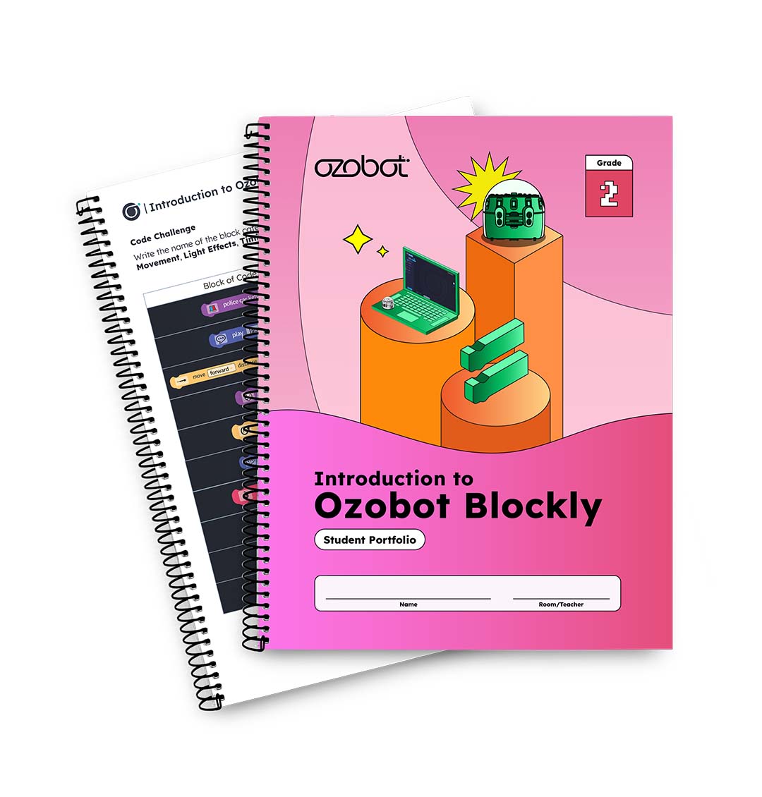 Introduction to ozobot blockly beginner student workbook - easy coding activities for second grade students