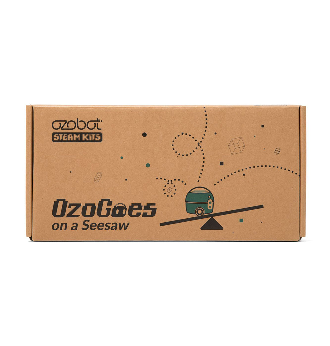 Ozogoes on a seesaw steam learning kit by Ozobot - fun stem activities for kids by Ozobot