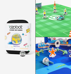 Ozobot STEM Bundle with Evo Entry Kit and Soccer and Ocean Explorer Challenge Mats - best selling coding bundles for kids