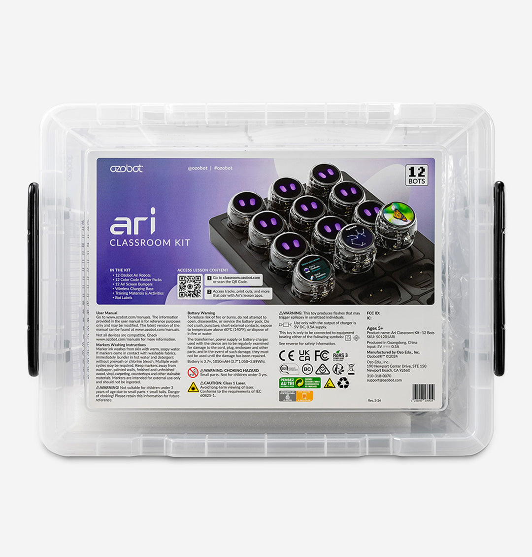 New Ari Classroom Kit with 12 coding robots by Ozobot - best STEM robots for group learning