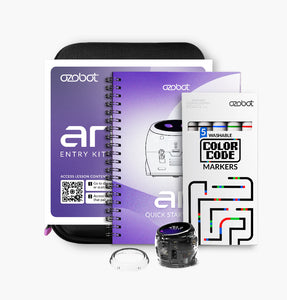 Ozobot Ari Entry Kit product packaging with Ari coding robot for kids and STEM learning
